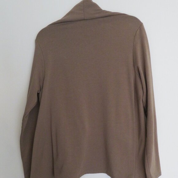 Bobeau | Size XL | Brown One Button Fleece Wrap Cardigan Sweater - Picture 11 of 11